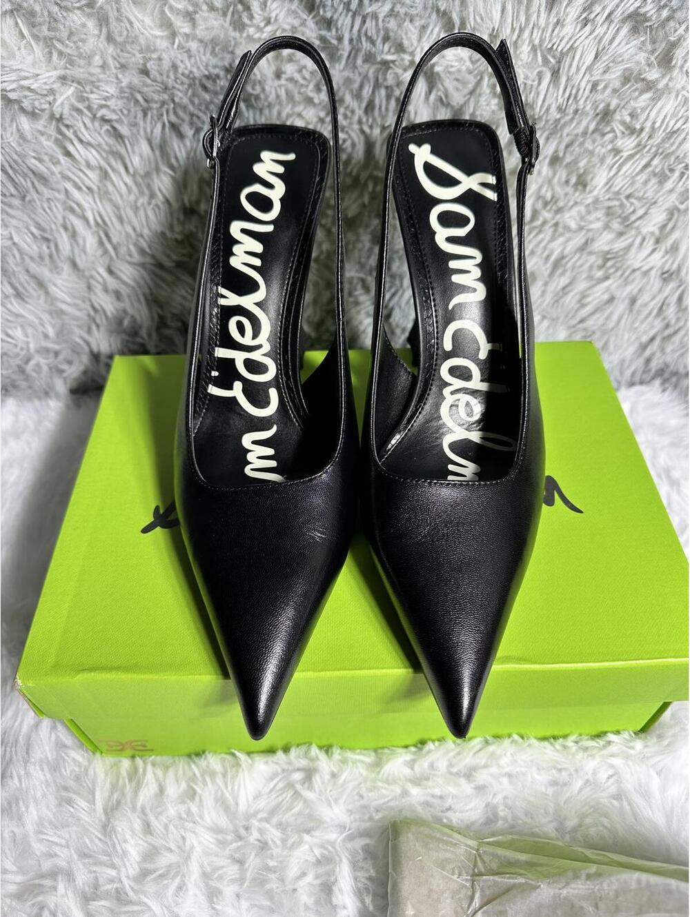 Sam Edelman Black Pointed Toe Slingback Heels Size 9